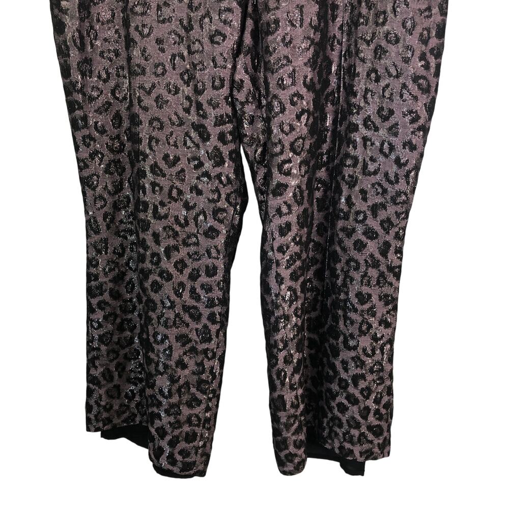 Evening Pants Slacks Lined Sheen Animal Print Size 20 Purple Tanya Taylor - Picture 6 of 8